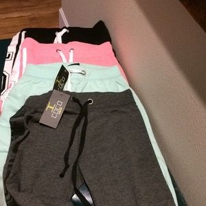 4 pairs NWT Coco Limon sweatpants, Sz Small
